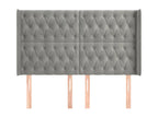 Tête de lit avec oreilles Gris clair 163x16x118/128 cm Velours YKJP21251