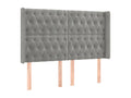 Tête de lit avec oreilles Gris clair 163x16x118/128 cm Velours YKJP21251