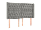 Tête de lit avec oreilles Gris clair 163x16x118/128 cm Velours YKJP21251