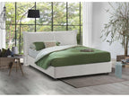 Lit double Decohaute Lit coffre avec revêtement en tissu Made in Italy Ouverture frontale adaptée pour matelas 160x200 cm Blanc EJHD02556