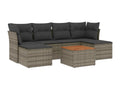 Salon de jardin avec coussins 7 pcs gris résine tressée PCWV45120