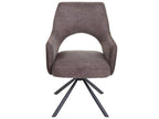 Chaise de salle à manger Domopure-K30 pivotante Auto-Position tissu/textile - marron – marron foncé IPKX36753