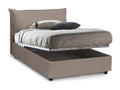 Lit double Domopure lit coffre avec revêtement en éco-cuir Made in Italy ouverture frontale avec matelas 120x190 cm inclus gris tourterelle SNZU32519