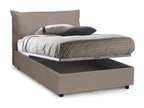 Lit double Domopure lit coffre avec revêtement en éco-cuir Made in Italy ouverture frontale avec matelas 120x190 cm inclus gris tourterelle SNZU32519