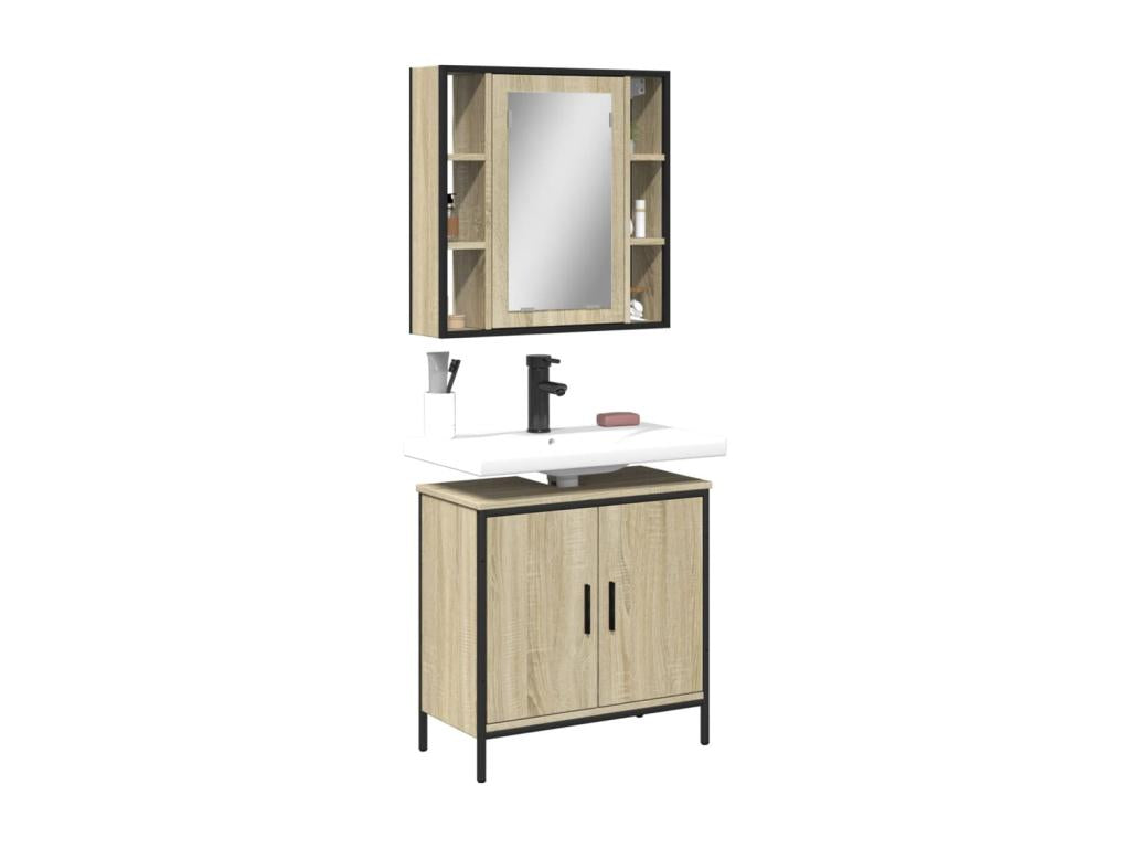 Ensemble de meubles de salle de bain 2 pcs chêne Domopure DETU82769