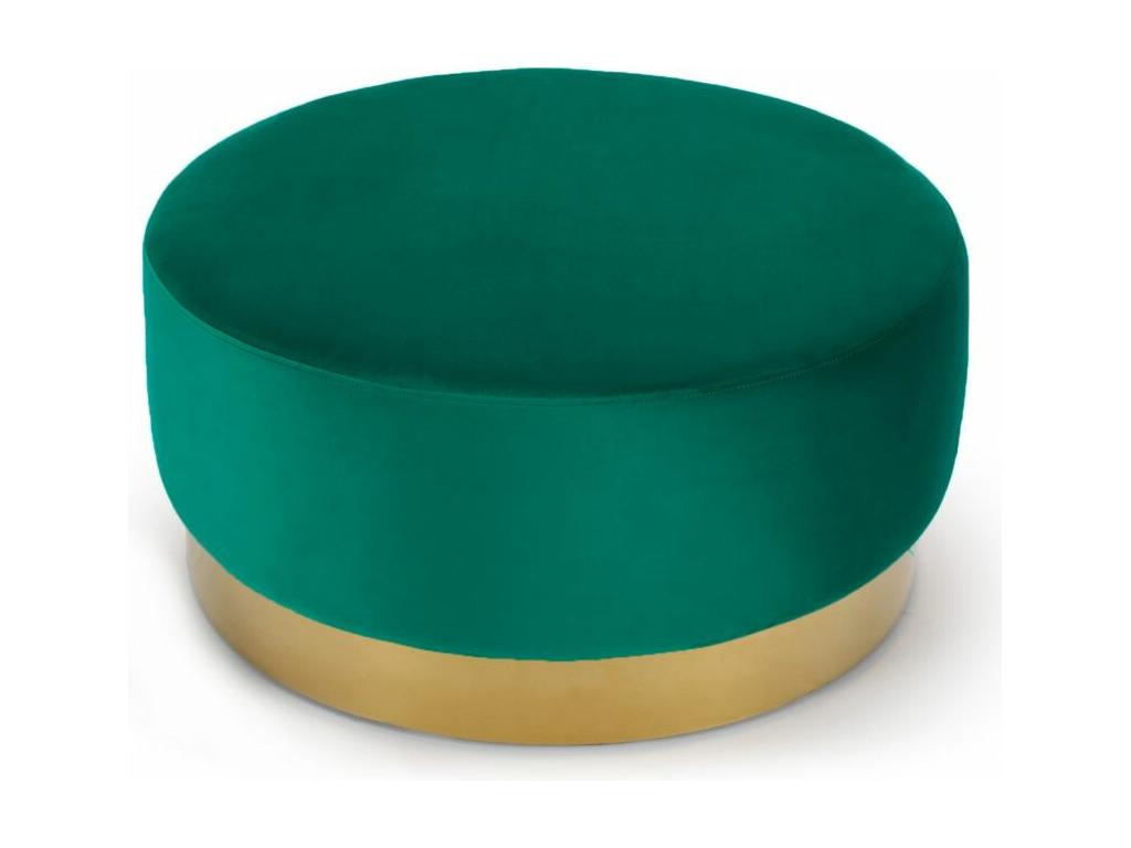 Pouf Rond en Velours Design Decohaute 75cm Vert SYLY29592
