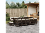 Ensemble à manger de jardin avec coussins 15 pièces marron rotin YAEI92436