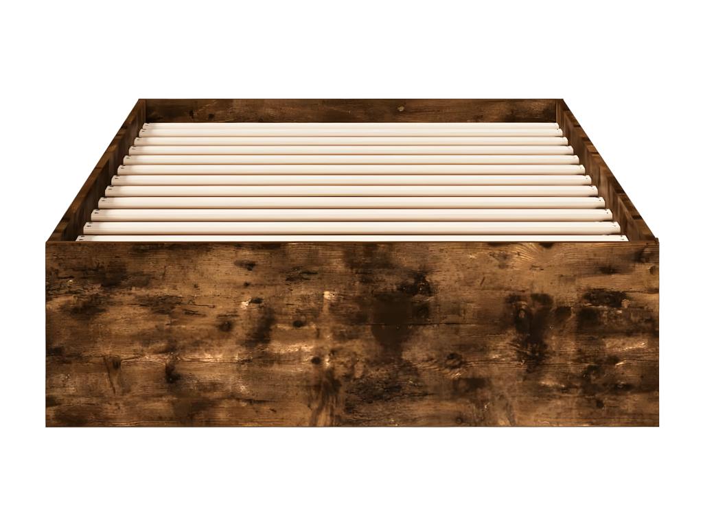 Cadre de lit avec tiroirs sans matelas chêne fumé 75x190 cm NDNU92503