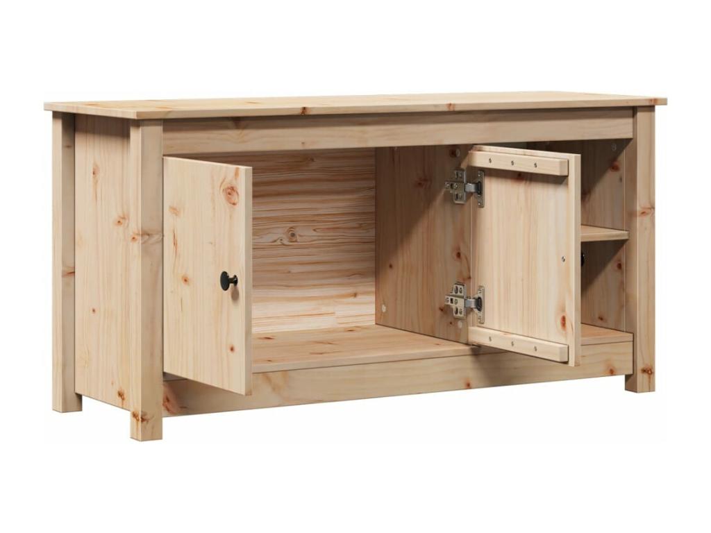 Meuble TV multimédia étagère bois marron 103x36.5x52 cm 02 0025625 KHMF64888