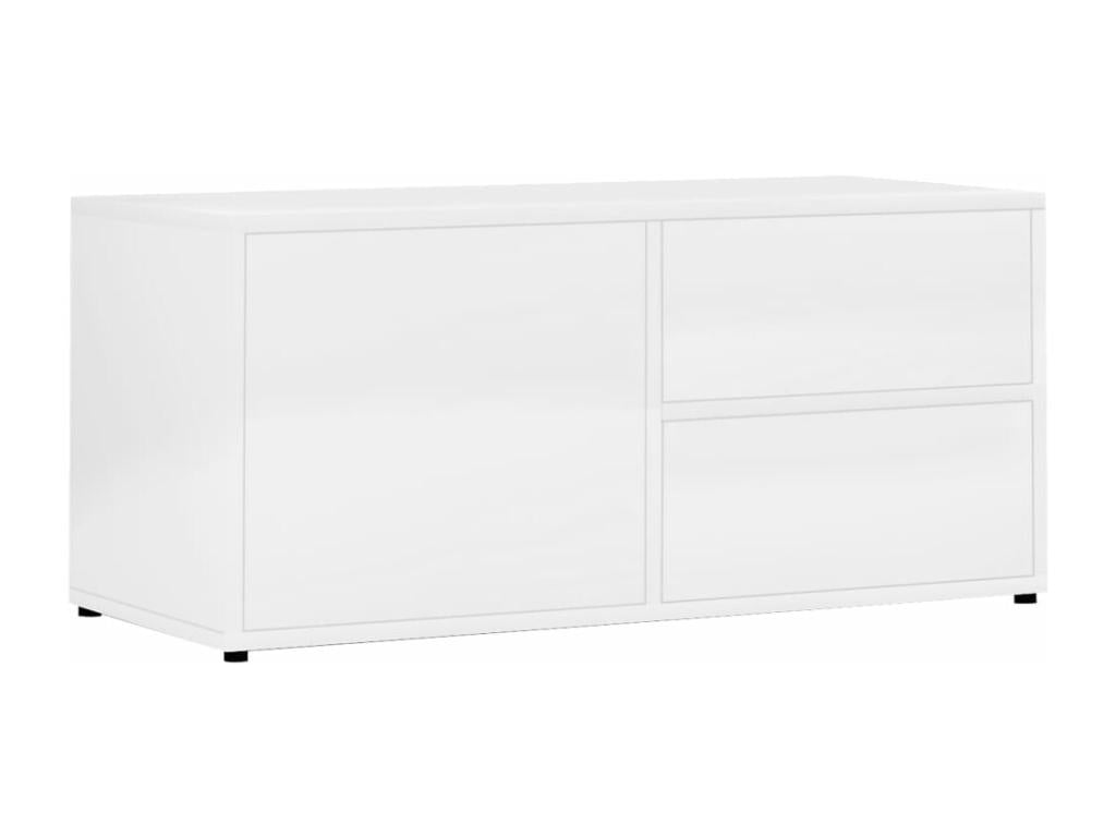 Meuble TV Blanc brillant 80x34x36 cm Aggloméré JVUE34555
