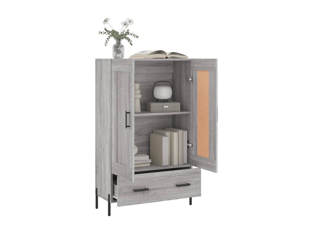 Buffet haut Chicyla gris 69,5x31x115 cm bois d'ingénierie BZSC05689