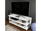 Meuble tv Decohaute design panneau de particules plaqué mélaminé en couleur blanc120x47.4x44.6cm IDAB01893