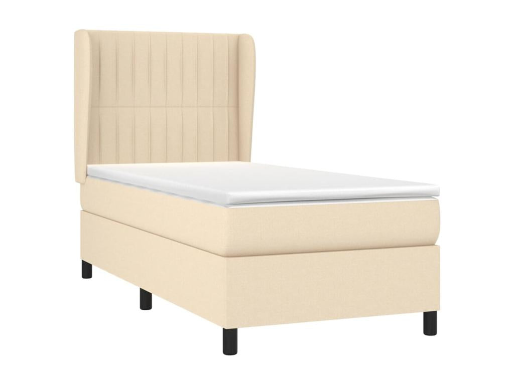 Lit à sommier tapissier avec matelas Crème 80x200 cm Tissu SDGT06683