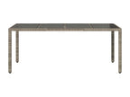Decohaute Premium - Table de jardin dessus en verre Gris 190x90x75cm Résine tressée FPMA37363