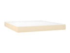 Sommier tapissier avec matelas et LED Crème 160x200 cm Tissu XOAF16308