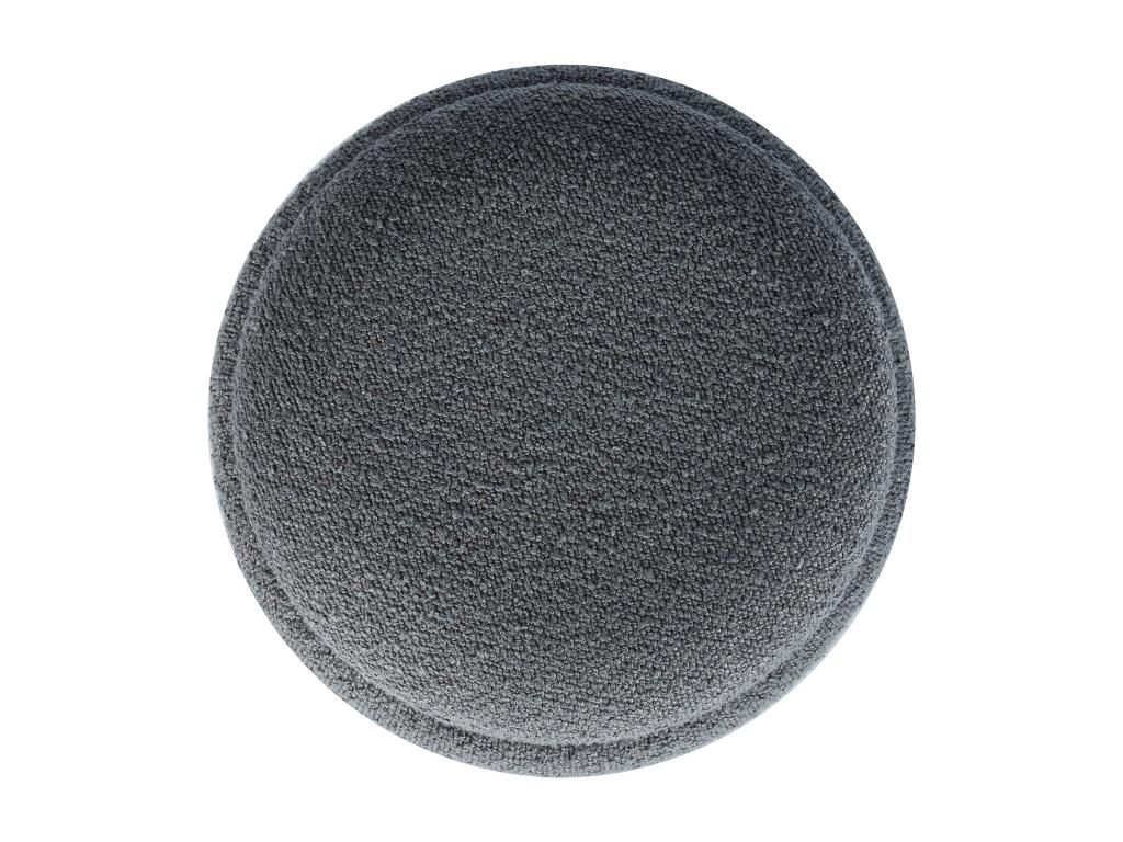 Tabouret bas coffre de rangement en tissu bouclette et métal doré - Gris - Decohaute OAFL21734