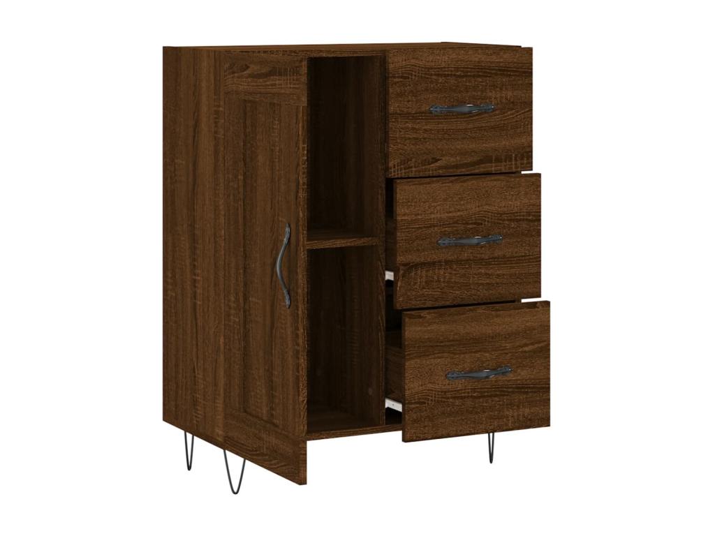 Buffet chêne marron 69,5x34x90 cm bois d'ingénierie WUPC45619