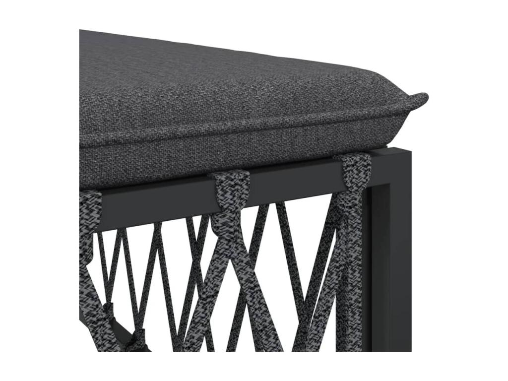 Salon de jardin avec coussins 6 pièces acier anthracite IROE51461