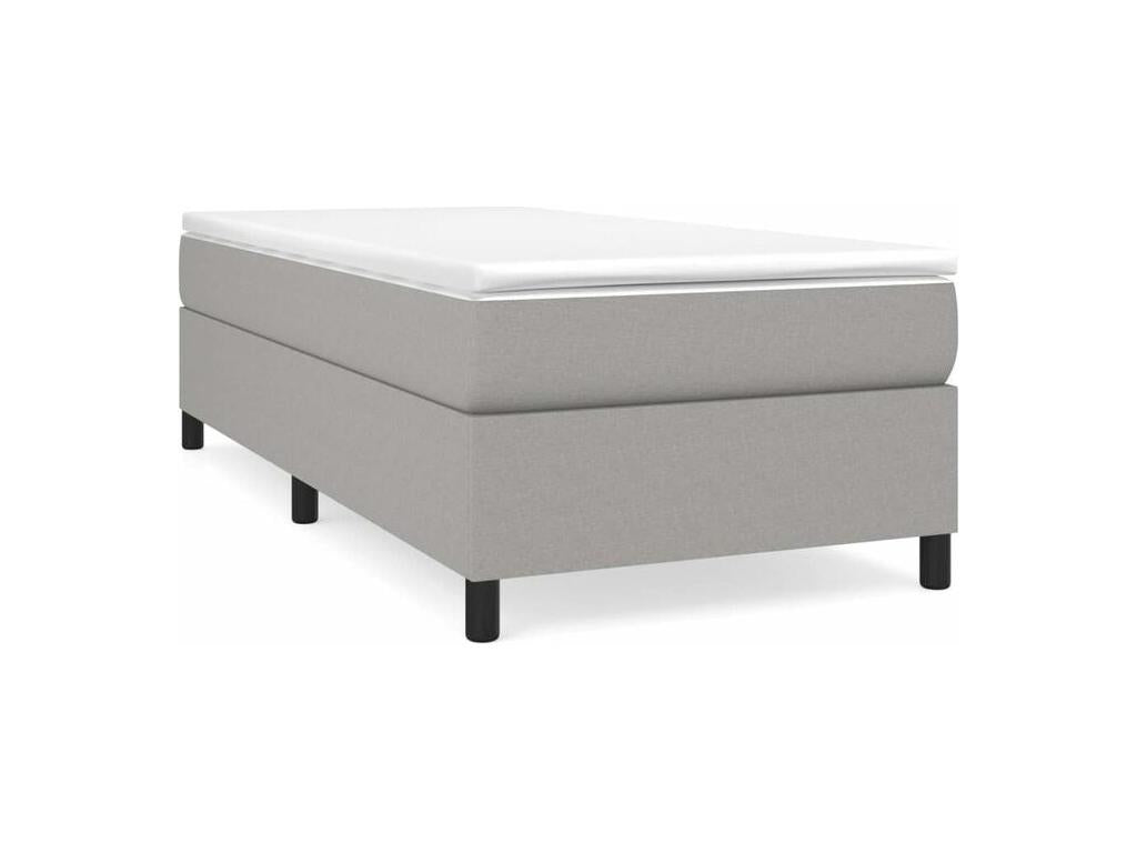 Sommier à Décohaute de lit avec matelas Gris clair 80x200 Tissu TTEU29990