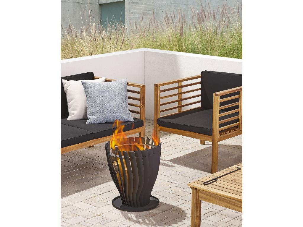 Braséro design en acier noir Decohaute TTVQ23504