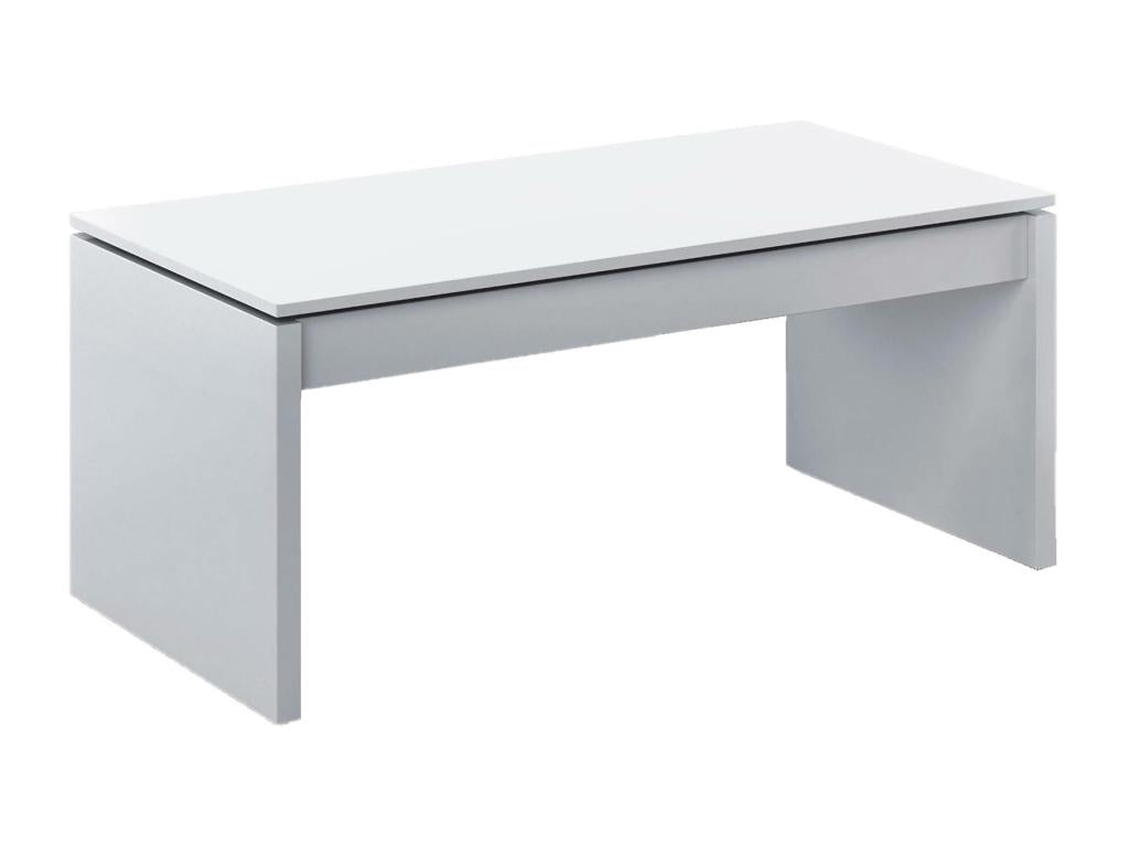 Table basse Decohaute Table basse avec plateau relevable Table basse de salon 102x50h43/54 cm Blanc brillant QSUO10826