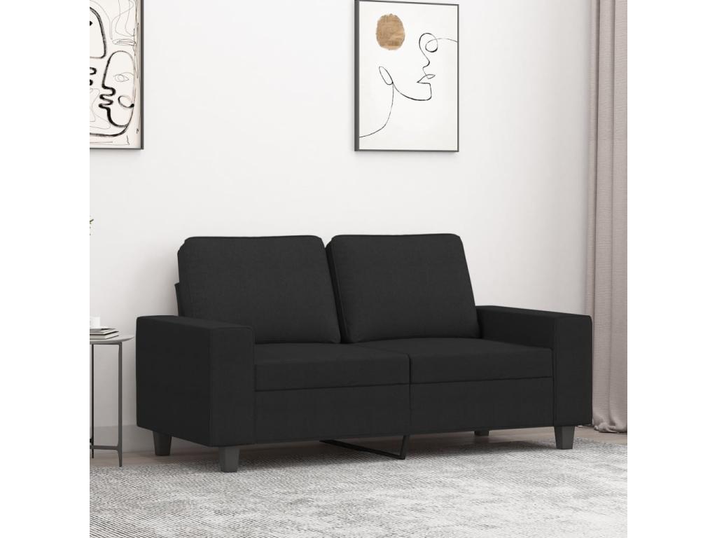 Canapé à 2 places Noir 120 cm Tissu DDTH49425