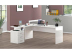 Bureau Decohaute Bureau d'angle PC Table de bureau polyvalente Bureau gain de place multi-positions Made in Italy 160x60h75 cm Blanc brillant FPXR99873