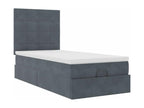 Cadre de lit ottoman avec matelas gris foncé 90x190 cm velours XIOL03692