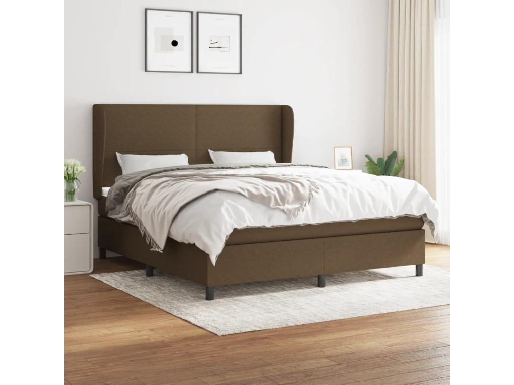 Lit à sommier tapissier avec matelas Marron foncé 180x200 cm WTKC91349