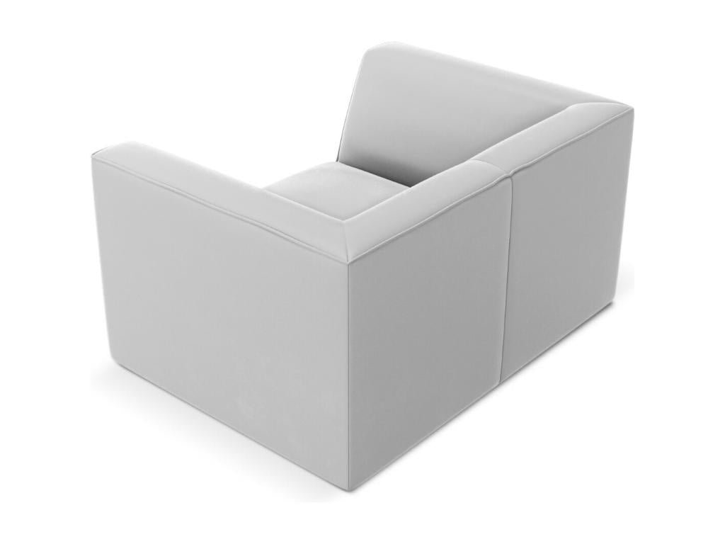 Domopure - Fauteuil Domopure en velours gris clair - 120x92x69cm HEAF68869