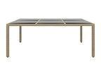 Decohaute Premium - Table de jardin 200x150x75 cm Verre trempé/résine tressée Beige QEKW60682