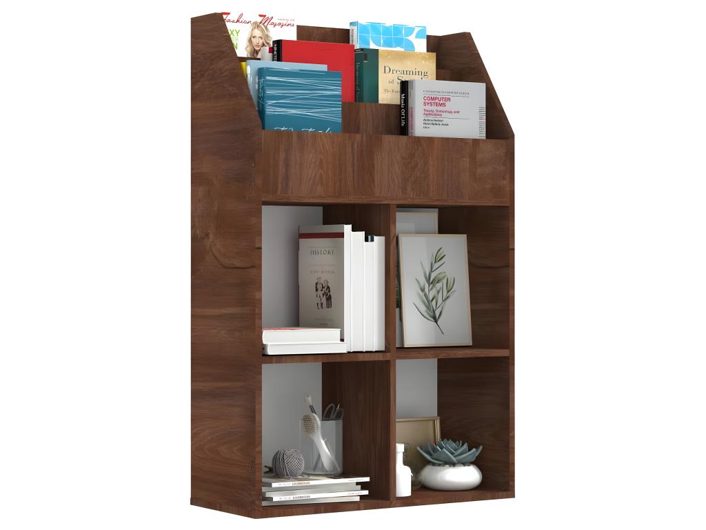 Porte-revue pour enfants Chêne marron 71x30x114 cm KTES85948