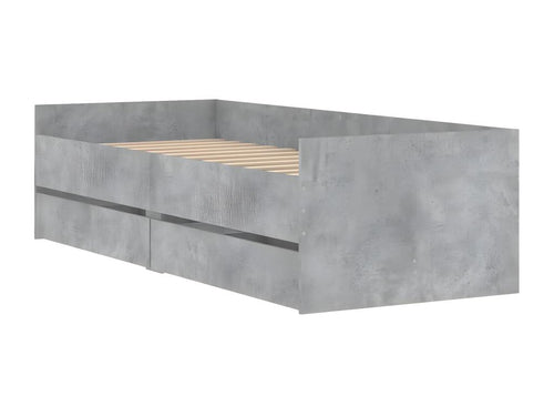 Cadre de lit avec tiroirs sans matelas gris béton 100x200 cm ABRQ32507