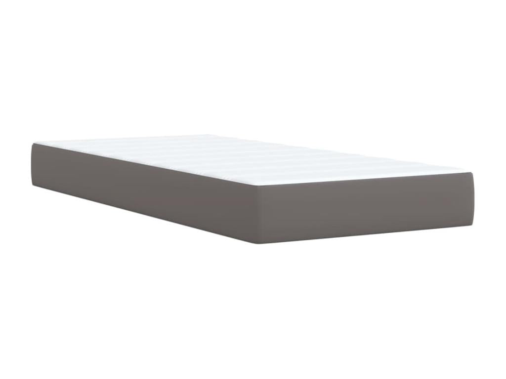 Sommier à Chicyla de lit avec matelas Gris 80x200 cm Similicuir FRZH55557