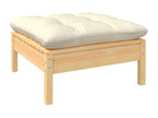 Salon de jardin 9 pcs avec coussins crème bois de pin IJYB52674