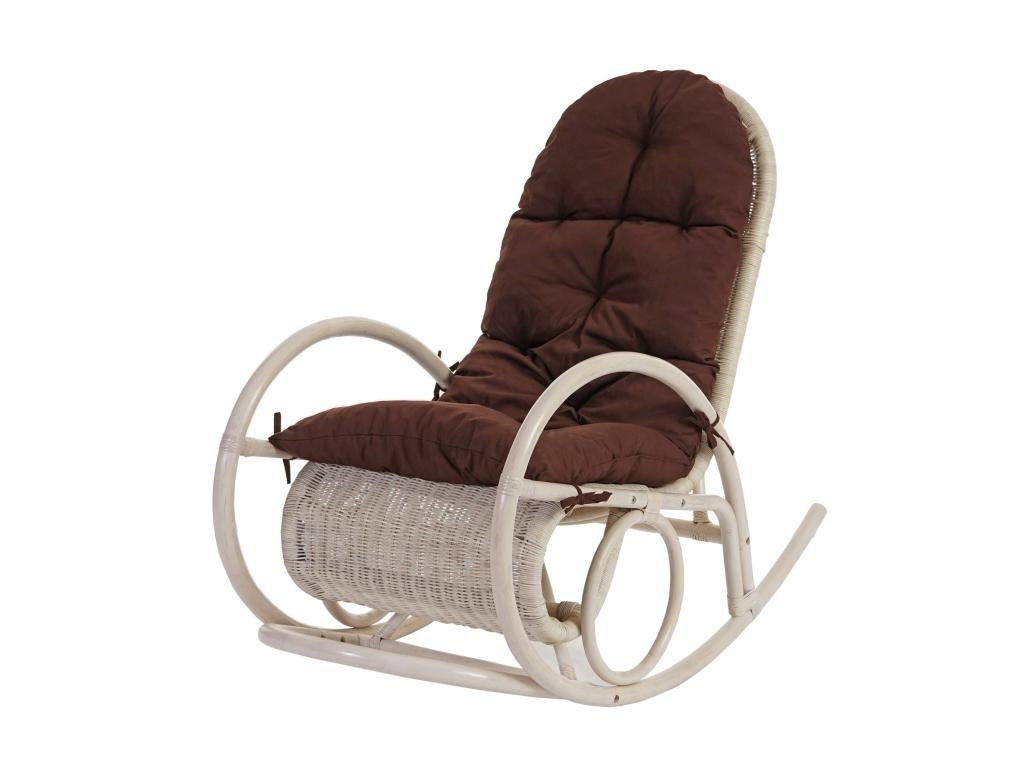 Fauteuil à bascule Decohaute rembourrage marron GBJZ78483