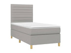 Lit à sommier tapissier avec matelas Gris clair 100x200cm Tissu OQEF14931