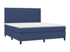 Lit à sommier tapissier avec matelas Bleu 180x200 cm Tissu VRNF28033