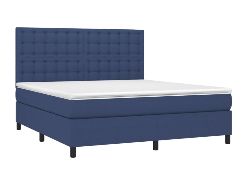 Lit à sommier tapissier avec matelas Bleu 180x200 cm Tissu VRNF28033