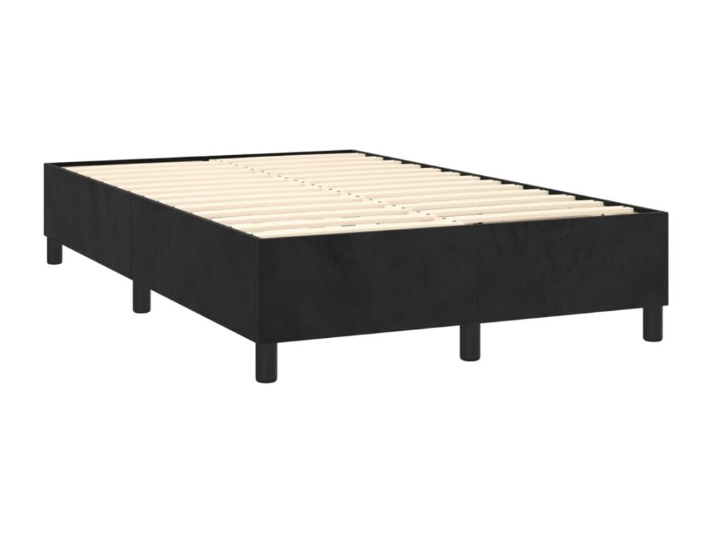 Lit à sommier tapissier avec matelas Noir 120x200 cm Velours NKZQ82617