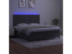 Sommier tapissier matelas et LED Gris foncé 180x200 cm Velours AQXI89304