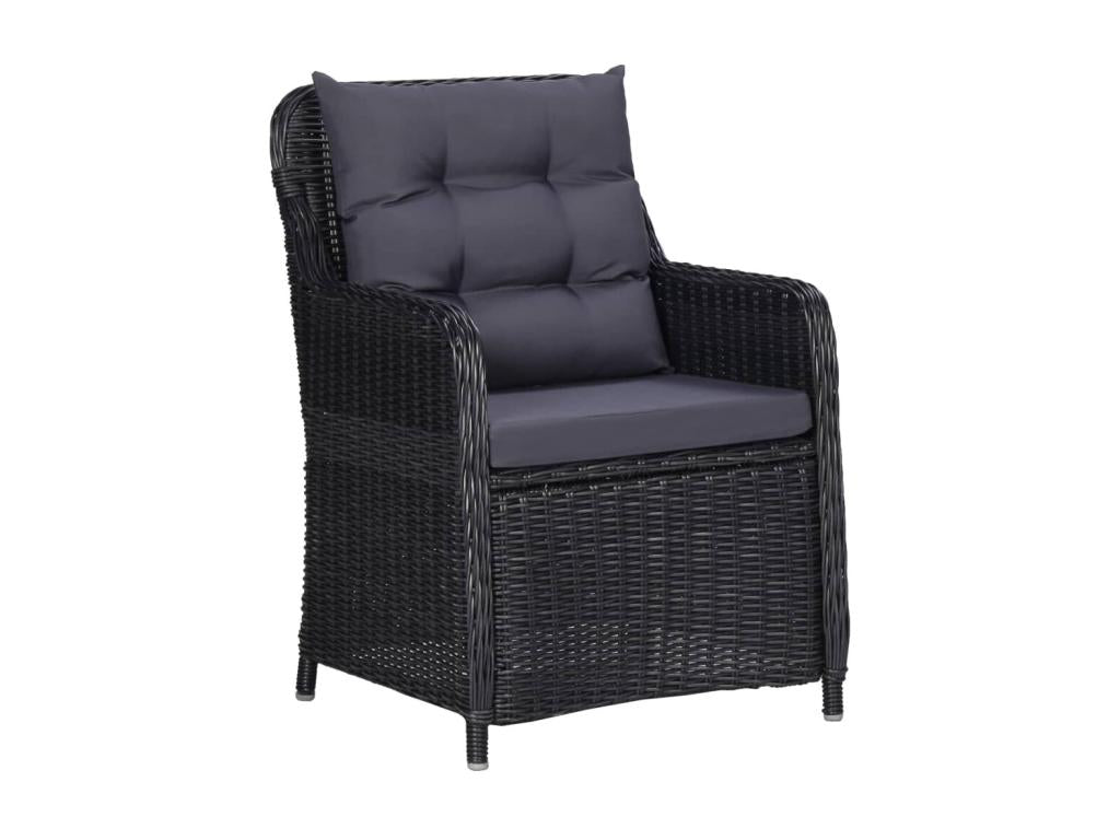 Ensemble de salle à manger de jardin 5 pièces Noir ZLJU54234