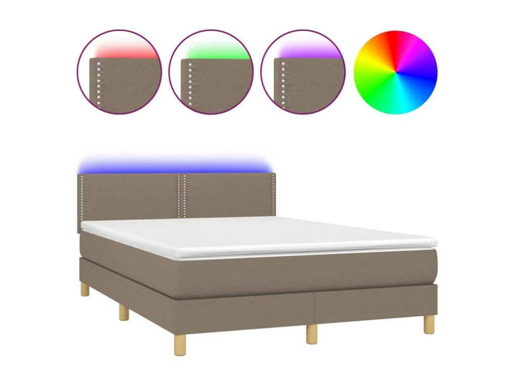 Sommier à Decohaute de lit avec matelas LED Decohaute 140x200 Tissu EPMW81629