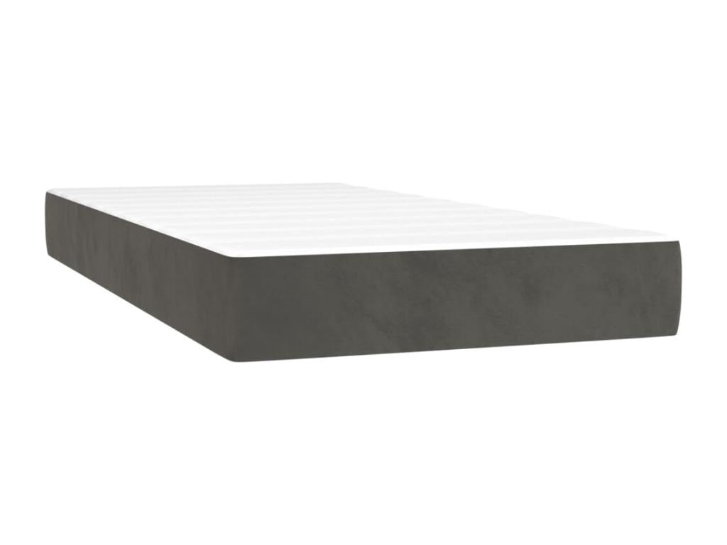 Lit à sommier tapissier et matelas Gris foncé 200x200cm Velours VRCP56908