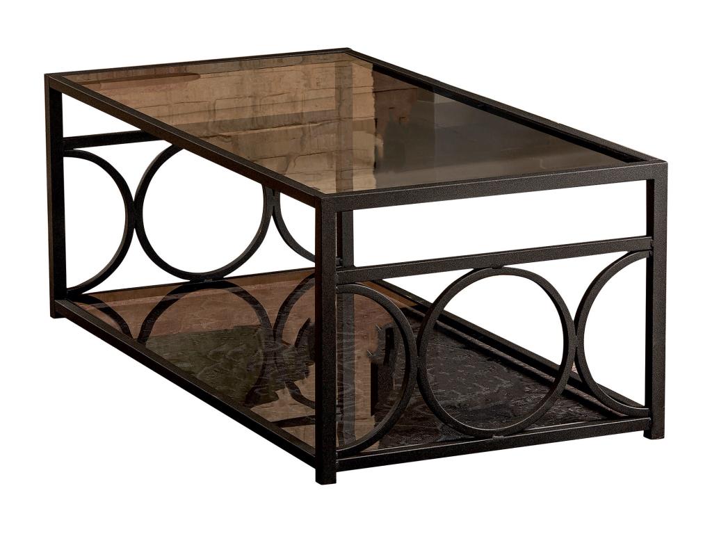 Table basse Decohaute métallique et verre tempéré Noir RJOK45849