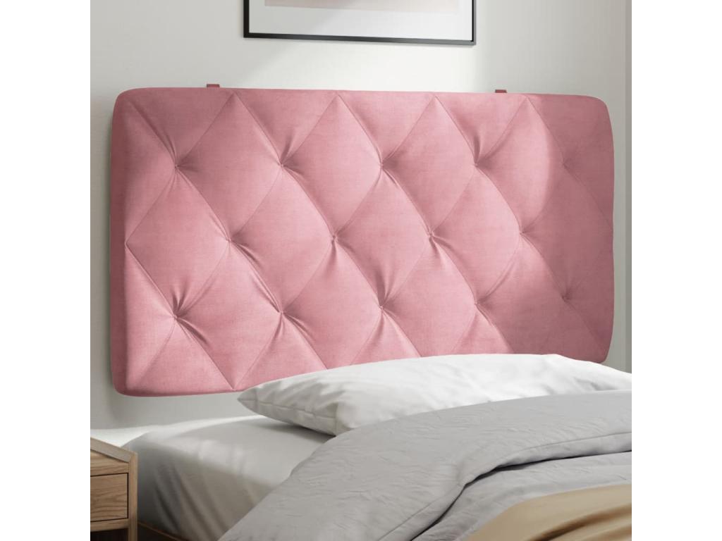 Coussin de tête de lit rose 100cm velours UBXG79857