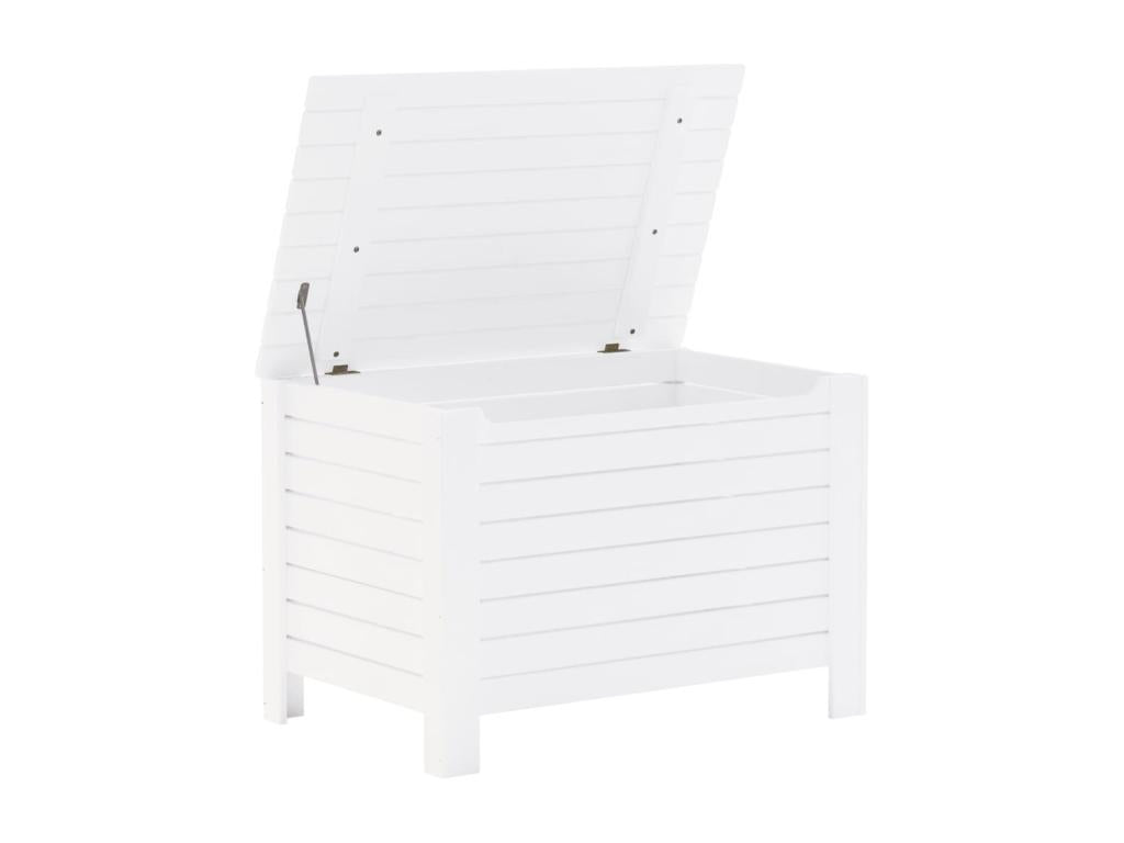 Boîte de rangement avec couvercle Decohaute blanc bois massif de pin WHQT23541