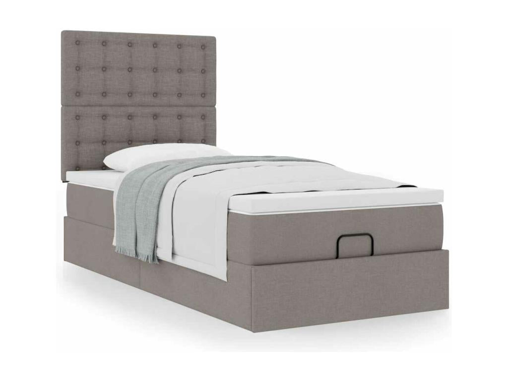 Cadre de lit ottoman avec matelas Decohaute 90x200 cm tissu FEZK99377
