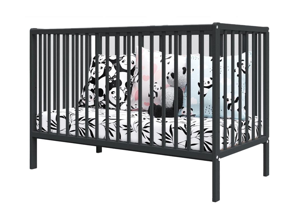 Lit bébé évolutif - Décohaute - 120x60 cm - Anthracite OAEG99679