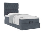 Cadre de lit ottoman et matelas gris foncé 90x200 cm velours YHJE48344